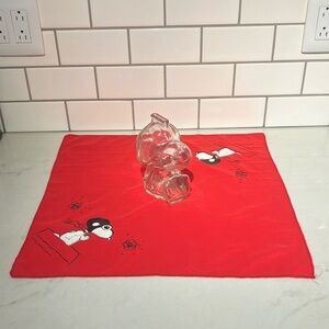 Vintage 1960’s Peanuts Red Snoopy handkerchief and bank